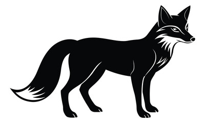 Fox vector illustration. Fox icon vector. Silhouette of fox icon symbol. Jackal vector, wild animal vector illustration.