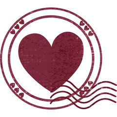 Heart Postage Stamp &ndash; Romantic Love Mail Symbol