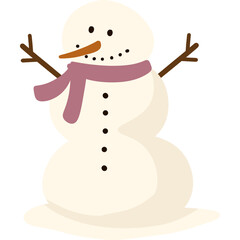 Melting Snowman with Scarf – Winter Holiday Illustration