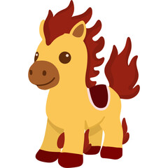 Cute Fire Horse Illustration for Chinese New Year | Lunar Zodiac Character