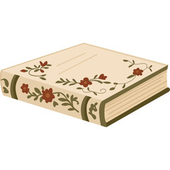 Vintage Floral Book &ndash; Flat Illustration
