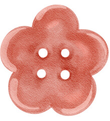 Flower-Shaped Watercolor Button &ndash; Craft Illustration