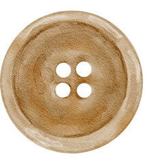 Watercolor Sewing Button &ndash; Rustic Illustration
