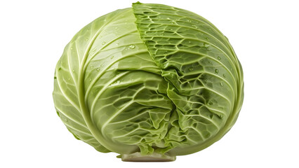 Fototapeta premium Fresh savoy cabbage vegetable isolated on transparent background