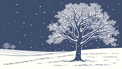 winter landscape with trees and snow