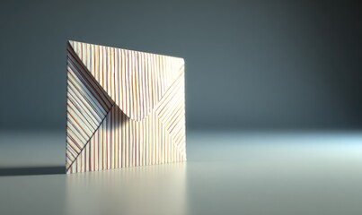 Envelope with Vertical Lines on a Shiny Surface.