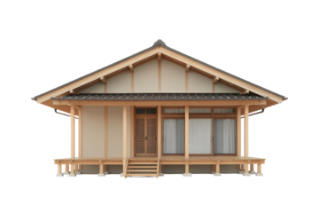 wooden house isolated on white