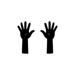 Pair of hands silhouette concept