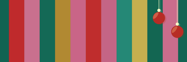 Bright Holiday Hanging Baubles Graphic, Simple Festive Design Elements