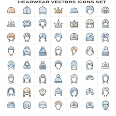 Modern Headwear Collection Illustration Featuring Stylish Hats and Caps