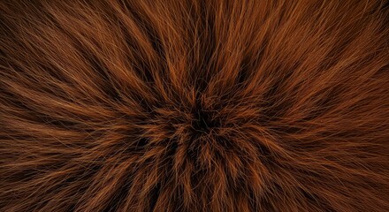 Naklejka premium A close-up view of extremely thick, reddish-brown bushy fur belonging to a wild animal, highlighting its dense texture and insulating qualities ,dense ,pattern ,texture