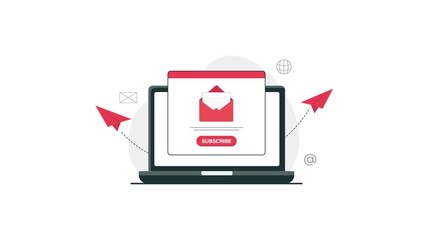 4k Email Marketing. Newsletter Subscription and Online Promotion Concept Animation Video  - Powered by Adobe