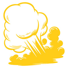 Yellow Explosion Smoke Cloud