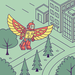 Retro Winged Drone Patrol 1