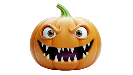 Evil Pumpkin Smiling for Halloween