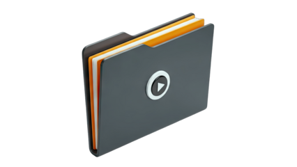 Folder with Play Button: Digital Media Concept