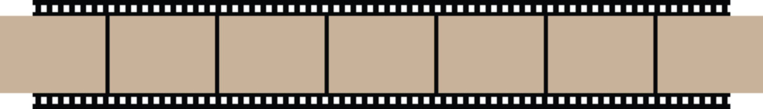 Flim strip reel editable vector with transparent background. Realistic overlay of a long film strip vector illustration.

