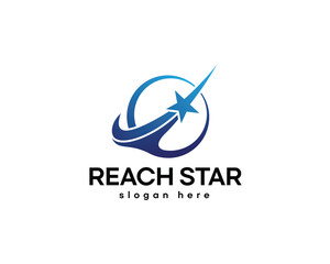 creative star with star lines forming check logo design template