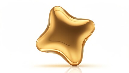 golden star isolated on white