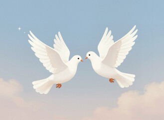 Fototapeta premium Two Doves in the Sky