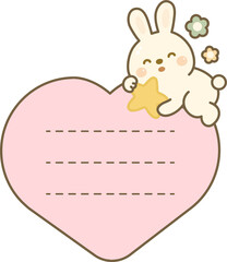 Cute Bunny Themed Text Box Illustration