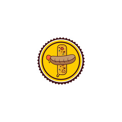 Fototapeta premium Hot Dog and Grilled Snack Food Badge
