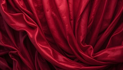 cardinal rad abstract background. silk satin velvet fabric. Elegant luxury rich. Curtain Curtain Folding Line Wave Flow