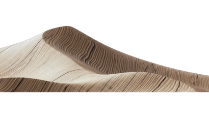Wooden Dune Sculpture on White Background