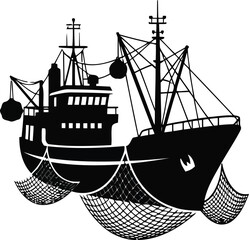 vector illustration of a ship