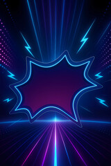 Dynamic Futuristic Neon Burst with Glowing Grid Lines