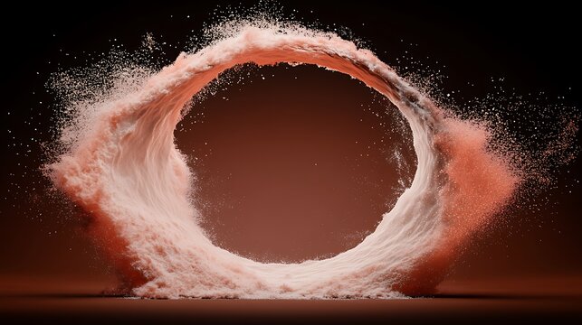 Abstract Powder Ring, Coral Hues, Explosion - Powered by Adobe