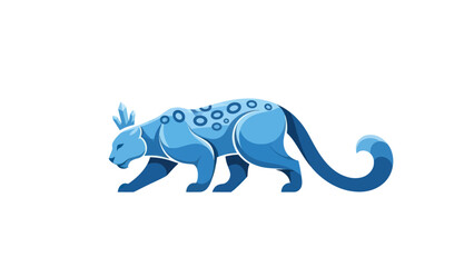 Blue ice leopard with crystal crown