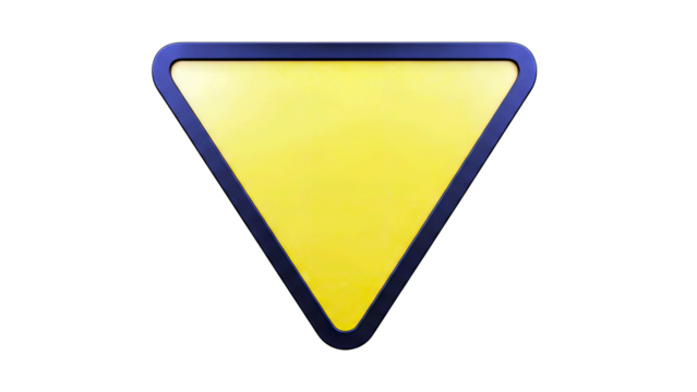 Yellow Triangle Sign Isolated on White - Powered by Adobe