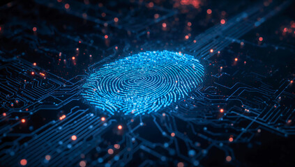 Fingerprint security id technology biometric digital data scan access