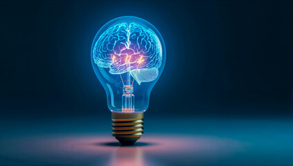 Brain lightbulb idea innovation intelligence creativity knowledge lamp