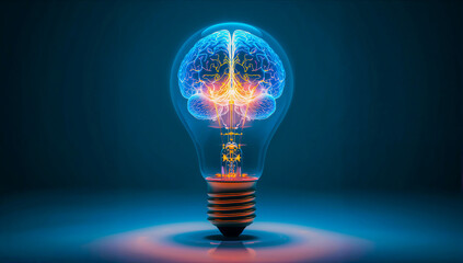 Brain lightbulb idea innovation intelligence knowledge creativity power