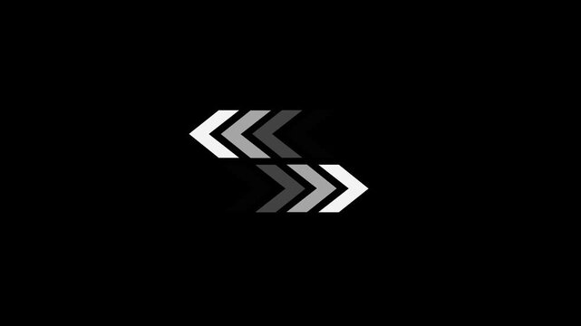 Left right white arrow animation. Social media scroll arrow animation button