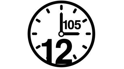 Analog Clock Icon Showing 10:05 – Minimalist Timepiece Design Illustration