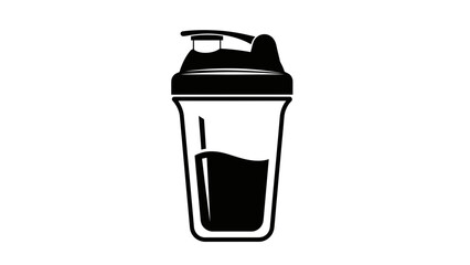 Protein Shaker Bottle Icon – Fitness Supplement Drink Container Illustration