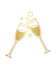 two champagne glasses