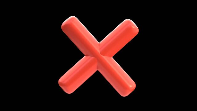 3D Red Cross Symbol | Alpha Channel