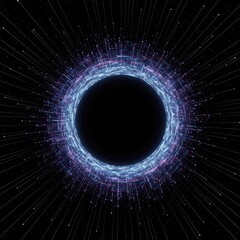 Abstract dark zero point or void representing the technological singularity and unknown future possibilities in a clean digital space ,zero ,black ,wallpaper