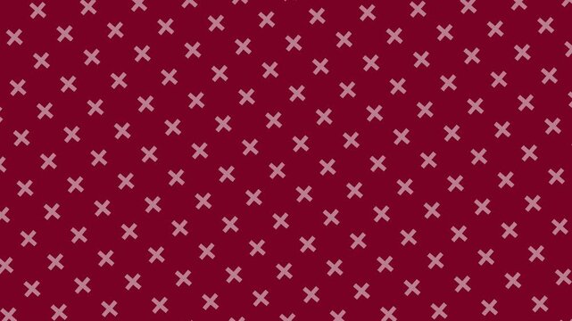 Red cross pattern loop animation : Seamless medical and minimal retro-themed background