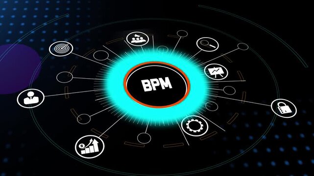 Business process management bpm concept with futuristic workflow optimization interface