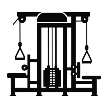 Cable crossover machine for functional gym workout silhouette