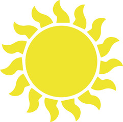 Sun Icon. Sunshine and solar glow, sunrise or sunset. Decorative circle full and half sun and sunlight. Hot solar energy for tan. Scribble sun with rays symbols. Doodle children drawings collection.