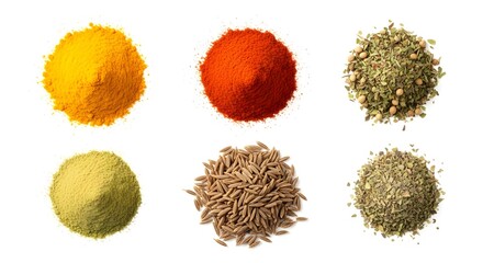 Isolated Spice Macro Shot on Pure White Background &ndash; High-Detail Cooking Ingredient Image