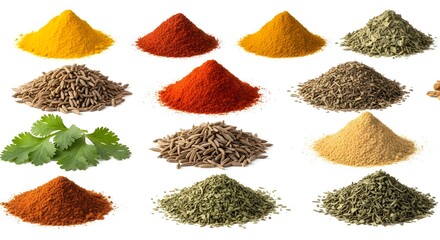 Isolated Spice Macro Shot on Pure White Background &ndash; High-Detail Cooking Ingredient Image