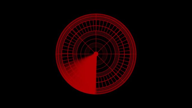 animation, defense, defense technology, detection, detection system, digital, display, dynamic, Rader HD technology signal waves animation on black background.
