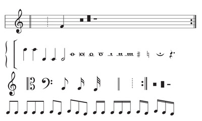 Fototapeta premium musical notes sheet collection symbols list